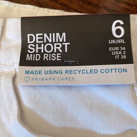 NWT WHITE PRIMARK JEAN SHORTS - Picture 2 of 5